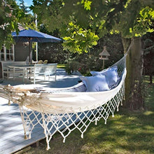Amaca da Campeggio Giardino Canvas Amaca Beige esterna del giardino della nappa Amaca brasiliana Macrame tessuto battente Bed Net appeso grandi Chair Lounger for Beach, patio, veranda, 200 x 100cm Por