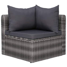 vidaXL Set Divani da Giardino 6pz con Cuscini Funzionale Impermeabile Facile da Pulire Modulare Resistente Rustico Sofà Divanetti in Polyrattan Grigio