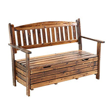 Panca da giardino da esterno Scatola portaoggetti in legno massello, Antica panca da giardino con braccioli e schienale, sedia da giardino per il tempo libero, panca portaoggetti, adatta per prato,