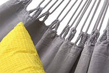 ECOMUNDY Pure XL 380 Grigio - Amaca da giardino doppio - 2 persone - cotone Organico - GOTS - 160x260x380cm