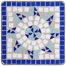 Tidyard Tavolino da Giardino Quadrato Mosaico in Ceramica,Tavolino da Caffe Esterno,Tavolino da Balcone,Tavolino da Appoggio,Tavolino Portavaso,Tavolino Portapiante,Tavolino Portafiori 35x35x56 cm