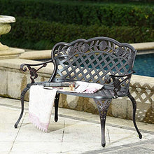 Panchine da giardino per terrazze da giardino Panchina per il tempo libero da esterno, panchina da cortile in ghisa resistente alle intemperie, panchina da prato con schienale e braccioli, panchina
