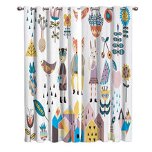 Tende per Bambini, Bedroom Blackout Tendes, Fiori Animale Foresta Fiori Cartoon Jungle Tende per La Giungla, Adatto per Soggiorno Camera da Letto Camera per Bambini Tende Tende da Esterno