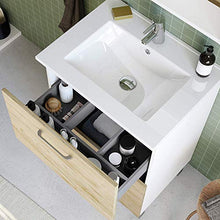 Randalsa Happy mobili 60 cm | Melaminico Effetto Rovere | | 61 x 91 x 46 cm | Mobile con 2 cassetti + lavabo in Ceramica