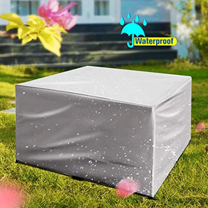 xiegons3 Mobili da Giardino Cover, Grande Patio Set Cover Impermeabile Quadrato da Esterno Mobili Copertura per Tavolo Sedie Vimini Mobili Cover Protettivo Patio Mobili Cover