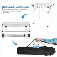 Synlyn - Tavolo pieghevole portatile in alluminio, da campeggio, pieghevole, tavolo da giardino, 70 x 70 cm, tavolo da picnic per esterni ultra leggero per campeggio all'aperto pic-nic pesca