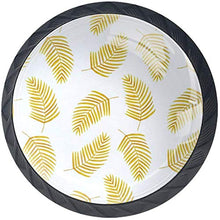 Modello di foglie d'oro Pomelli per Porta Set di 4 Pomelli per Mobili Manopole per Cassetti Cucina Armadio Vetro