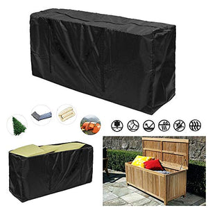 Cuscino per mobili da giardino, resistente, impermeabile, tessuto Oxford 210D, rettangolare, per mobili, con cerniera, borsa portaoggetti per albero di Natale (nero, 173 x 76 x 51)