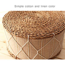 RUYII Decration del Cuscino di Tatami della Stuoia di Seduta della Sedia di Yoga del Pavimento del Cuscino Fatto A Mano del Tessuto Rotondo della Paglia 2PCS,H-40cm