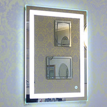 MUPAI Specchio da Bagno Appeso Frameless LED luci Specchio Parete appesa a Parete Bagno Specchio Specchio per Il Trucco Personalizzato (Bianco Freddo, 50x70cm)
