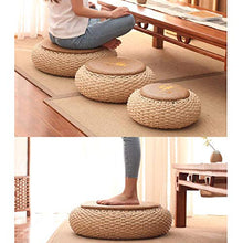 RUYII Tappeto Rotondo Fatto A Mano in Stuoia di PU Fatto A Mano in Tessuto Giapponese in Stile Yoga,A+2PCS-50×17cm