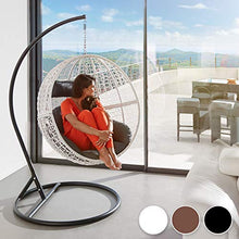 TecTake 800228 - Poltrona Amaca, Sospesa Poltroncina a Dondolo, Poly Rotin Sedia da Giardino - Disponibile in Diversi Colori (Bianco | No. 401775)