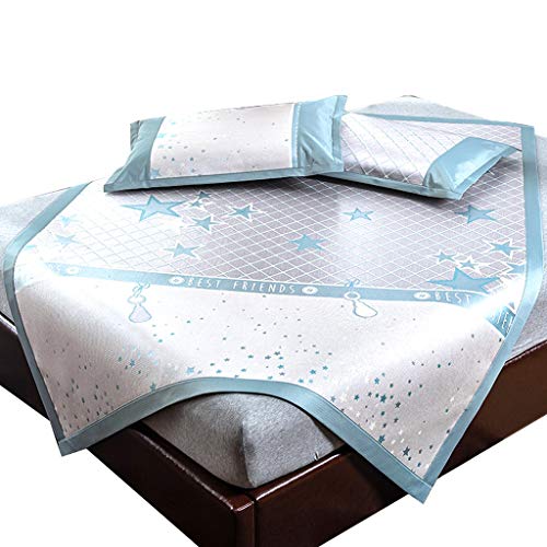 Materassino in Seta di Ghiaccio, 600D Ice Silk e 3D Maglia Traspirante, Rinfrescante e Confortevole Letto Matrimoniale, Lavabile (Color : F, Size : 1.8×2m)