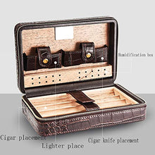 DZSF Portable Cigar Humidor, del Modello del Coccodrillo della Cassa del Cuoio del Sigaro di Corsa con Sigaro umidificatore, Legno di Cedro Foderato e Rimovibile Cedar Vassoio divisore