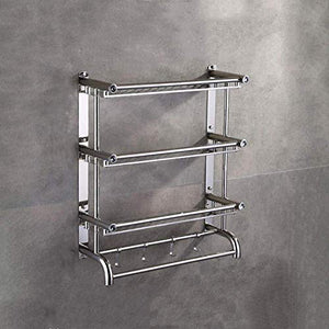 WLGQ Portasciugamani Multi Portasciugamani Portasciugamani Mensola Portasciugamani da Bagno a Parete per Bagno Cucina Hotel Cucina -B-Tre strati-50CM