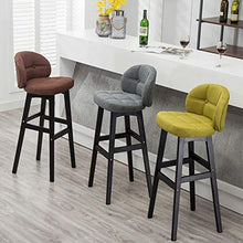 ZCY Mobili Soggiorno Sgabelli Sgabelli da Bar in Legno di faggio Sedia con Schienale e poggiapiedi ergonomici | Sedie da Pranzo con Cuscino in Tessuto di Lino per Pub/Cucina Sgabelli