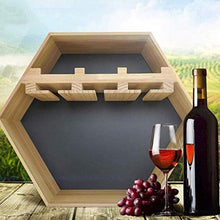 LLT Wine Rack, Cremagliera Della Decorazione Della Parete Della Novità, Wine Rack Ripiano in Vetro Parete Hanging Governo Del Vino Hexagon Legno per Le Bottiglie con Calici Di Vetro Bagagli