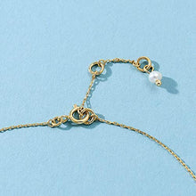 Baoxiaohed Collana in Argento Sterling, Collana di Perle Intarsiata in Argento Argento Dorato, Utilizzata Come Regalo per La Festa della Mamma, Feste, Compleanni E Anniversari