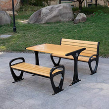 Panca da giardino per esterni poltrona da terrazza, sedile in doghe di legno di plastica resistente alle intemperie telaio in alluminio-ferro antiruggine, panchina da giardino per terrazza