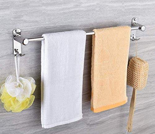 Wyxy Portasciugamani, portasciugamani, portasciugamani a Parete, portasciugamani in Acciaio Inossidabile, portasciugamani da Bagno, portasciugamani Doppi, in Bagno o cucina-A-50CM