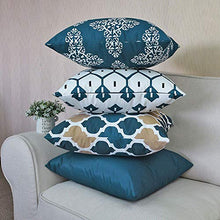 Andreannie - Set di 2 federe Decorative per Esterni, Impermeabili, per Tenda da Giardino, Parco, casalinga, in Poliestere, quadrate, 45,7 x 45,7 cm Set di 4 Pezzi Blu.