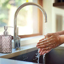 FTTKGRL Dispenser Sapone Realizzato in Vetro,Dispenser di Sapone per Mani con Pompa in Acciaio Inox,Dispenser di Sapone per Bagno, Toilet o Cucina (Grigio Scuro)