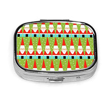 Retro geometrico Babbo Natale quadrato portapillole organizza in metallo portapillole tasca medicina medicina stoccaggio per borsa regalo viaggio
