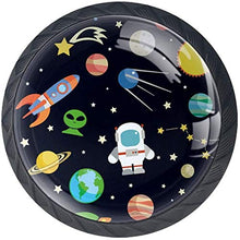Space Astronomy Planet Rocket Star UFO Pomelli per Porta Set di 4 Pomelli per Mobili Manopole per Cassetti Cucina Armadio Vetro
