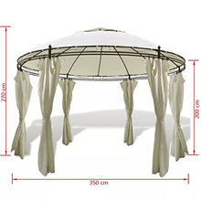 vidaXL 11 '12,7 cm patio rotonda in acciaio gazebo tenda Canopy W/tende Outdoor Sun Shelter