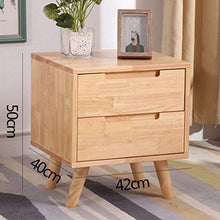 Comodino Nordico Tutto in Legno massello, Camera da Letto Semplice 2 Strati Mini Armadio Piccolo Cuscinetto 300KG-50x42x40cm FANJIANI