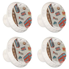 Londoner Symbole (2) 4 PCS Pomelli per Porta, Pomolo per Mobile, Pomelli per Mobili con Viti, Maniglia per Armadietto, Pomelli per Porta, Pomelli per Cassetti per Porta, Armadio, Cassetto e Credenza