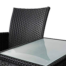 Casaria Panchina da Esterno con tavolino polyrattan panche da Giardino divanetto Cuscini 7cm Resistente alle intemperie