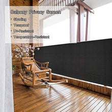 Ledph Frangivista E Telo, Frangivento per Balconi Poliestere 90x500 Cm, Impermeabile, Schermo Privacy, con Occhielli, Antracite Copertura per Ringhiera Protezione Balcone, Nero