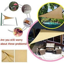 Vela Ombreggiante, Triangolo Giardino Tende da Sole Panno Dell'ombra Blocco UV 95% Impermeabile All'aperto Spiaggia Traspirante HDPE Tendalino Parasole ZHANGXU (Color : Sand, Size : 5x5x5m)