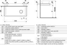 Laufen Case Piastra lavabo, Apertura a Destra, 80x1190x520, colorazione: Quercia Limitata - H4051430755191
