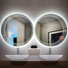 Specchio da bagno illuminato a LED, specchio rotondo con interruttore con sensore di personalità, specchio da barba per trucco creativo con alimentazione impermeabile IP54, per bagno / WC
