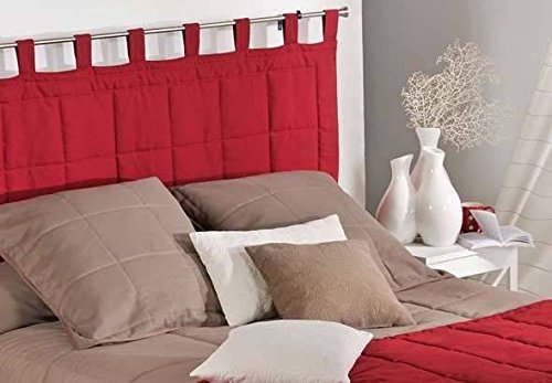 Linder - Testiera imbottita per letto, modello Monaco, in poliestere e cotone, 85 x 160 cm, cotone bianco, rif. 0509/29/807/160