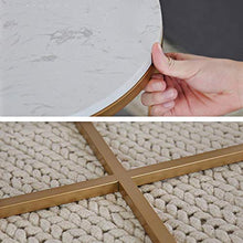 TONG HXF- tavolino Piccolo Oro Piccola Rotonda Gambe Struttura in Marmo/Vetro Creativo Disegno Squisito di Lusso Durevole (Color : B)