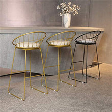 LWW Sgabelli, Sedia Sgabelli moderni con schienale poggiapiedi per la cucina di alta panno Sgabello Cuscino Sedie da pranzo | Legs Bar industriale sgabello di metallo,Grigio,75CM