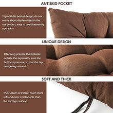 Surfmall Cuscino per Sedia - Garden Chair Pad 40x40x7cm - per mobili Rattan in Giardino e Balcone con Laccetti (4 Pezzi, caffè)