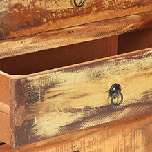 Tidyard Credenza Cassettiera Vintage Rustica in Legno Massello di Recupero con 3 Cassetti 60x35x75 cm,Credenza con Cassetti,Credenza Vintage,Cassettiera Vintage Rustica,Mobiletto da Salotto Vintage