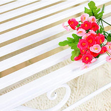 Panchina per terrazza da parco Panchina per il tempo libero da esterno, Panchina da giardino in ghisa resistente alle intemperie, Panca da 2-3 posti con schienale e braccioli, Panchina decorativa in