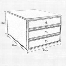 LCA Schedario Classificatore Verticale Schedario in Pelle con 3 Cassetti, Cassetto A Tre Strati Scatola di Archiviazione File A4, Armadietto da Scrivania, per Uso Ufficio (Color : Black)