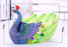 Statue E Statuette Ornamenti Scultura da Giardino Resina Pavoni Vaso per Piante Uccello Artigianato Decorazione per Esterni-A_14 * 13 * 21Cm Regalo