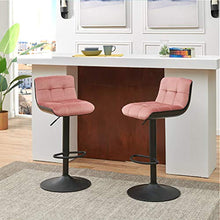 Duhome 2X Sgabelli da Bar plastica + Similpelle Regolabile in Altezza Girevole Design Unico Selezione Colore 205, Colore:Rosa, Materiale:Velluto