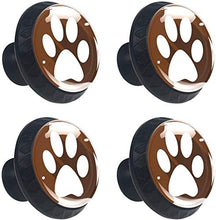 Stampe della zampa Pomelli per Porta Set di 4 Pomelli per Mobili Manopole per Cassetti Cucina Armadio Vetro