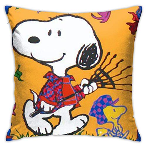 nxnx Snoopy in autunno - Federa per cuscino decorativa per divano e divano, 45,5 x 40,5 cm