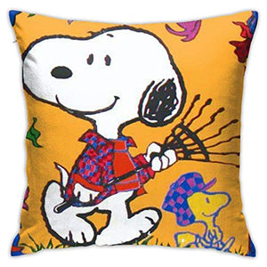 nxnx Snoopy in autunno - Federa per cuscino decorativa per divano e divano, 45,5 x 40,5 cm