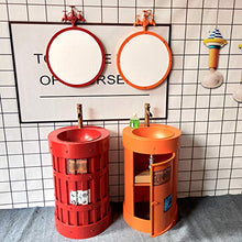 YRRA Moderno Bagno Singolo Mobile Sottolavabo, Autoportante Stile Industriale Mobile Lavabo Mobili di Stoccaggio con Rubinetto e Scarico 19,6 x 33,4 Pollici,Arancia,Without Mirror