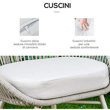 Outsunny Mobili da Giardino in Rattan Sintetico, Set 3 Pezzi Tavolino e Sedie da Giardino ed Esterno, Bianco Crema